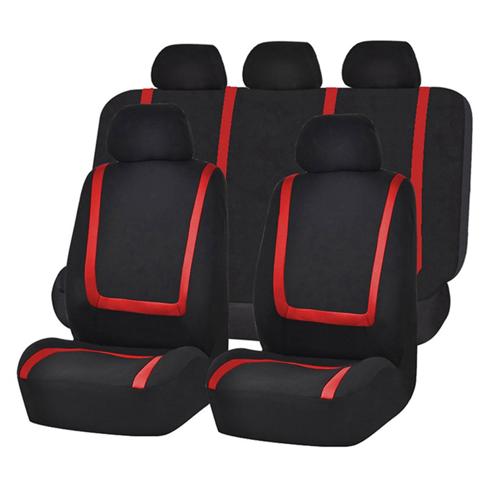 9PCS Car Seat Cover U-Shaped Strips Set Universal Fit Durable Fabric