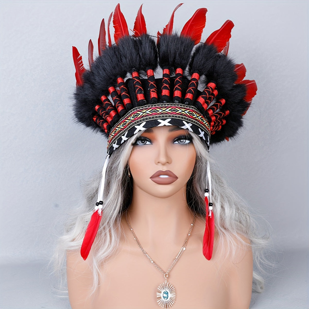 Ayollarlar uchun mo'ynali bosh kiyim Bohemiyan Hindiston shohi shlyapa Halloween kostyum aksessuari