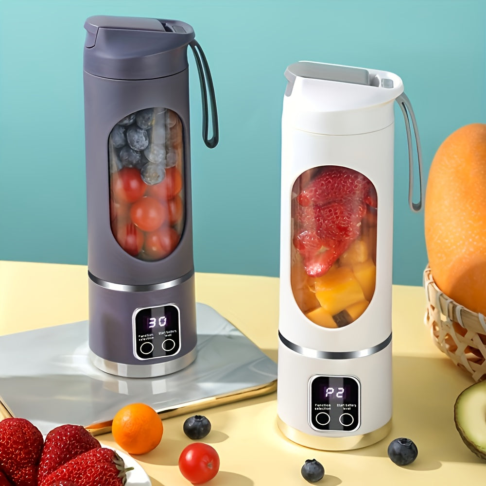 Licuadora portátil recargable por USB con pantalla LED, de grado alimentario ABS, compacta para batidos