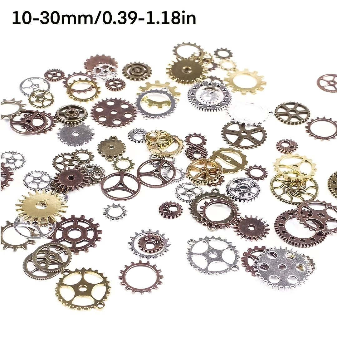 Antique Metal Steampunk Gears Assorted Colors Zinc Alloy Charms for Jewelry Making