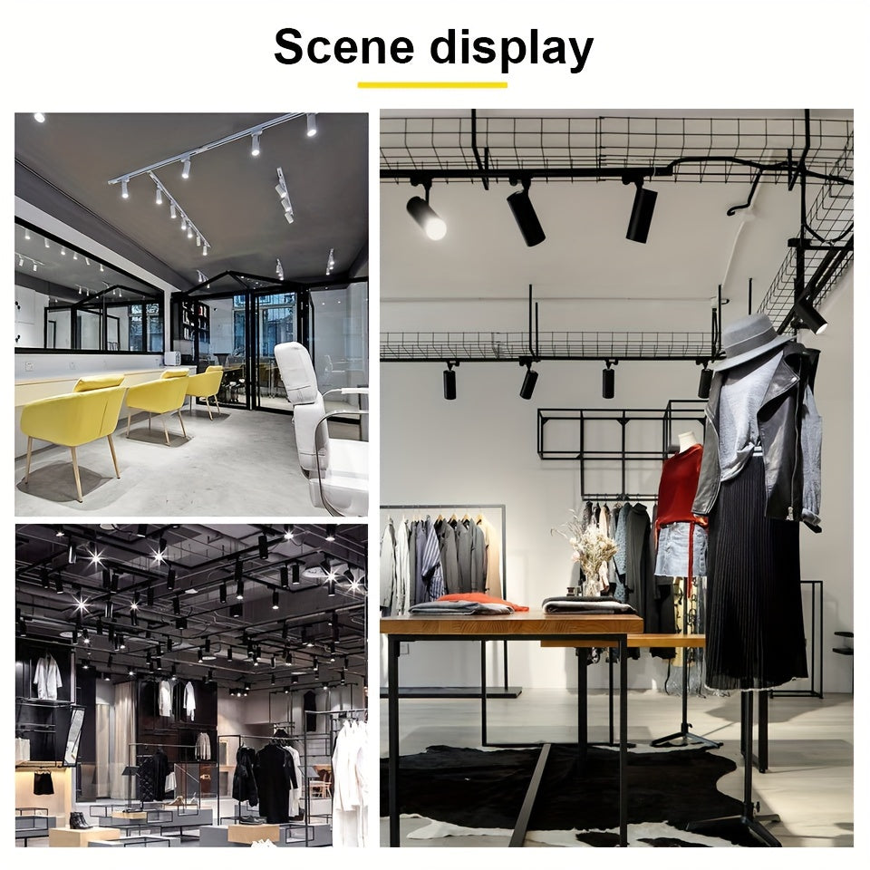 4-Piece LED Track Light Set 12W 20W 30W 40W Adjustable for Home and Store