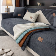 Плюшевый чехол на диван, толстый, теплый, зимний, противоскользящий, современный, дружелюбный к питомцам, для гостиной, спальни, офиса