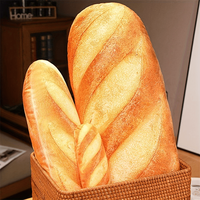 3D Simulation Bread Plush Toy for Kids Food-Shaped Hilarious Pillow Washable Polyester Gift