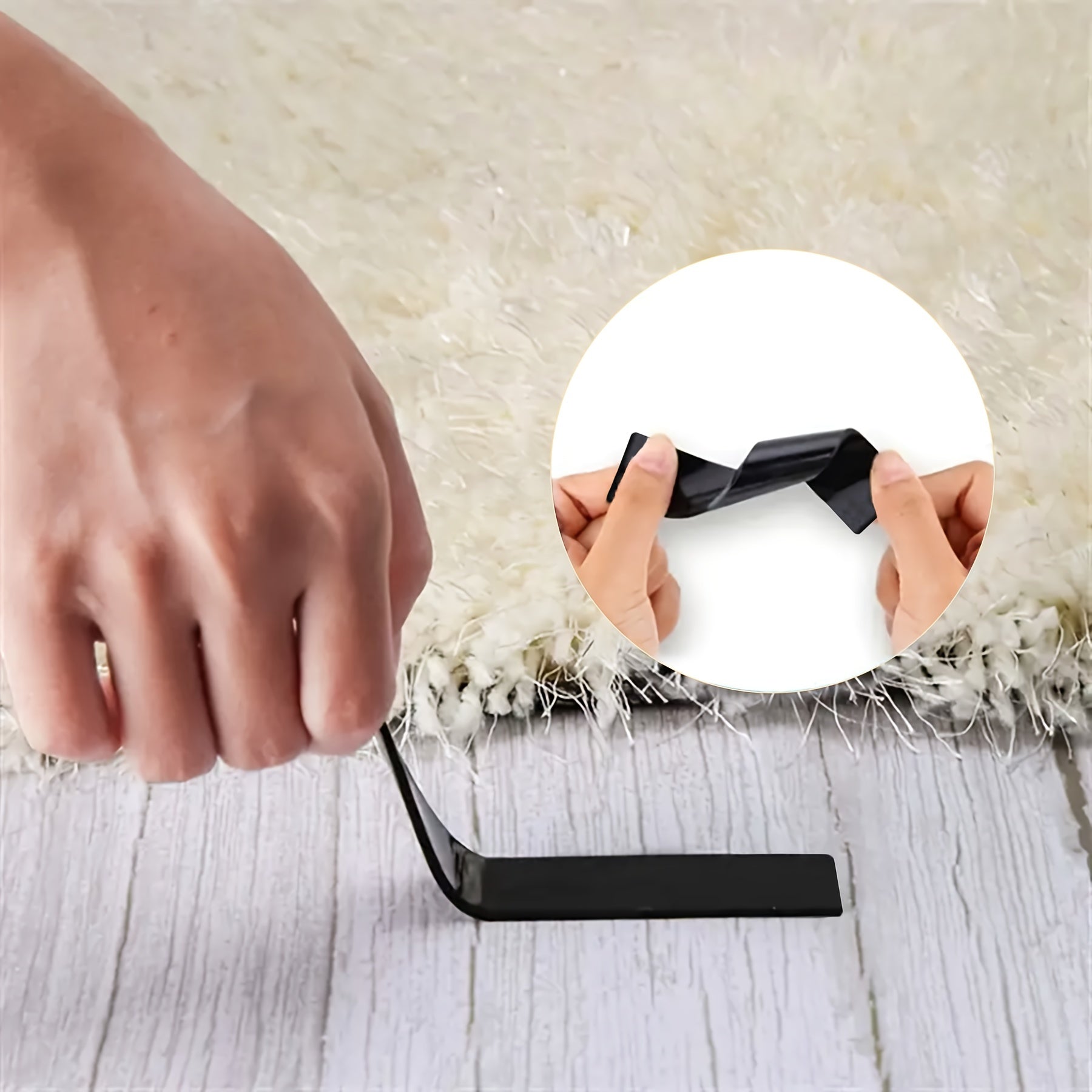 16 Pieces Rug Tape Double-Sided Adhesive Non-Slip Carpet Pads for Hardwood and Tile Floors