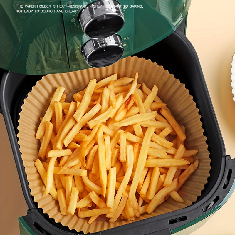 25/50 piezas de liners de papel desechables para freidora de aire, antiadherentes, resistentes al aceite, impermeables, papel de horno de 16cm
