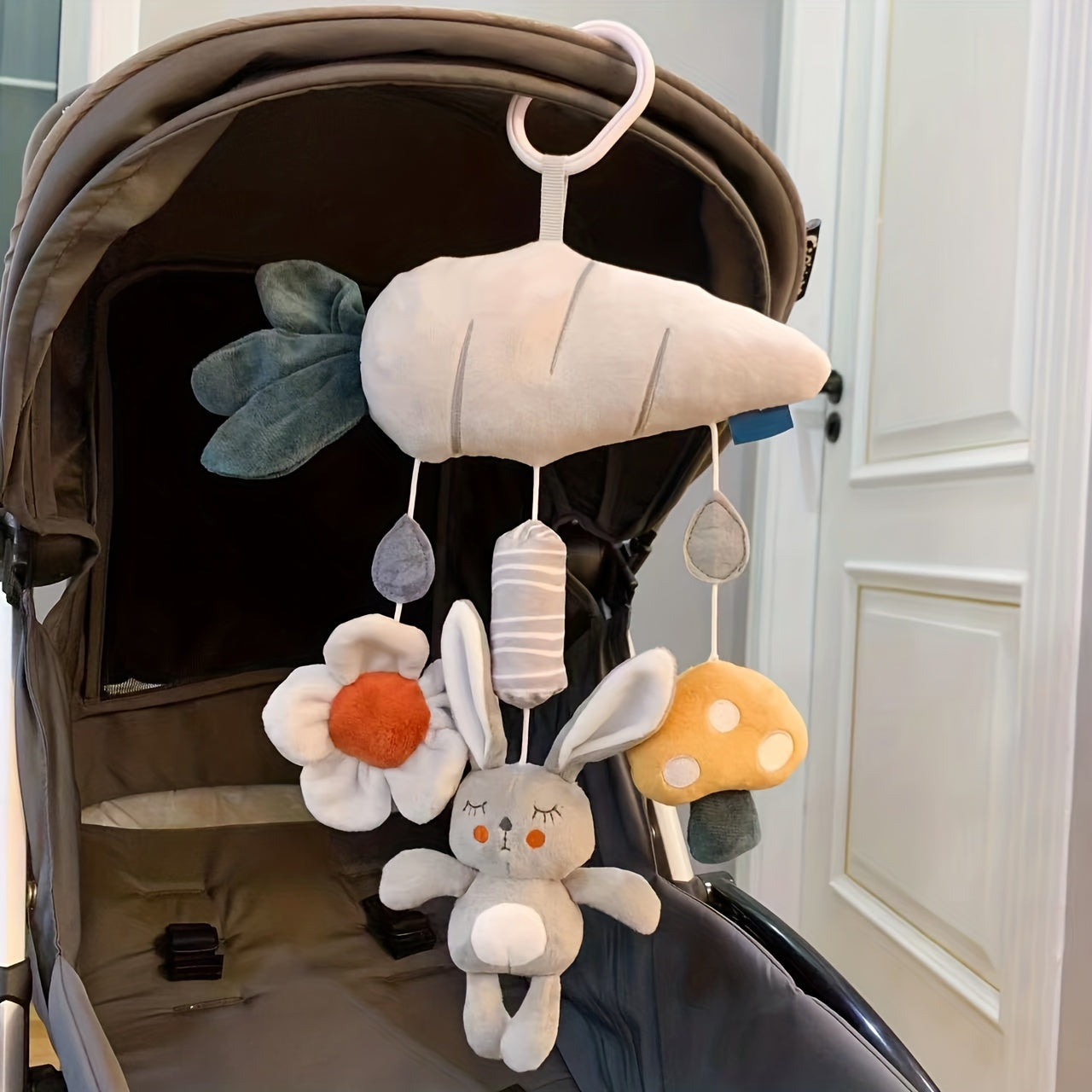 Soft Plush Baby Car Seat Toy Wind Chime for Stroller Crib Attachment