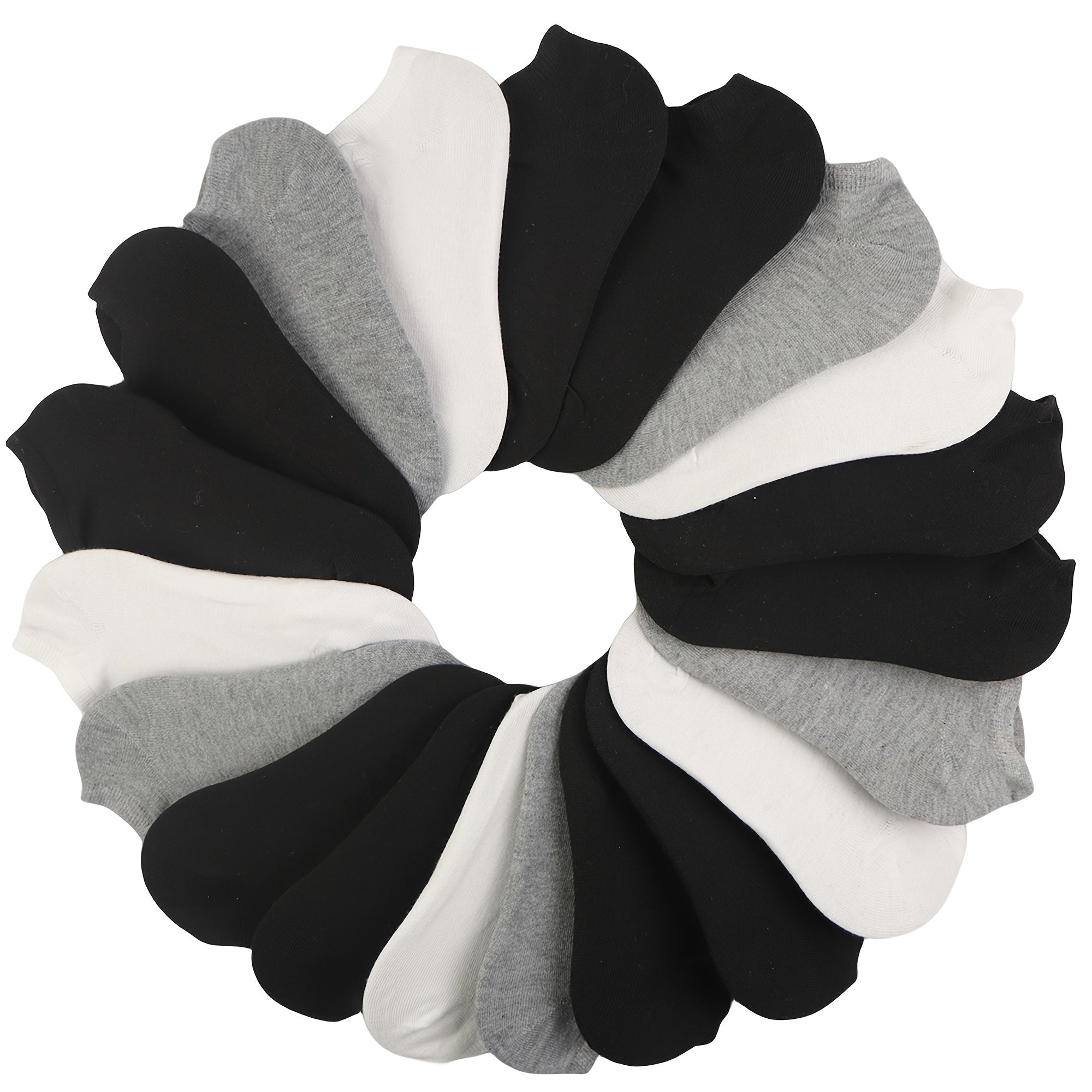 Women’s Ankle Socks 20 Pairs Lightweight Breathable Cotton-Polyester Geometric