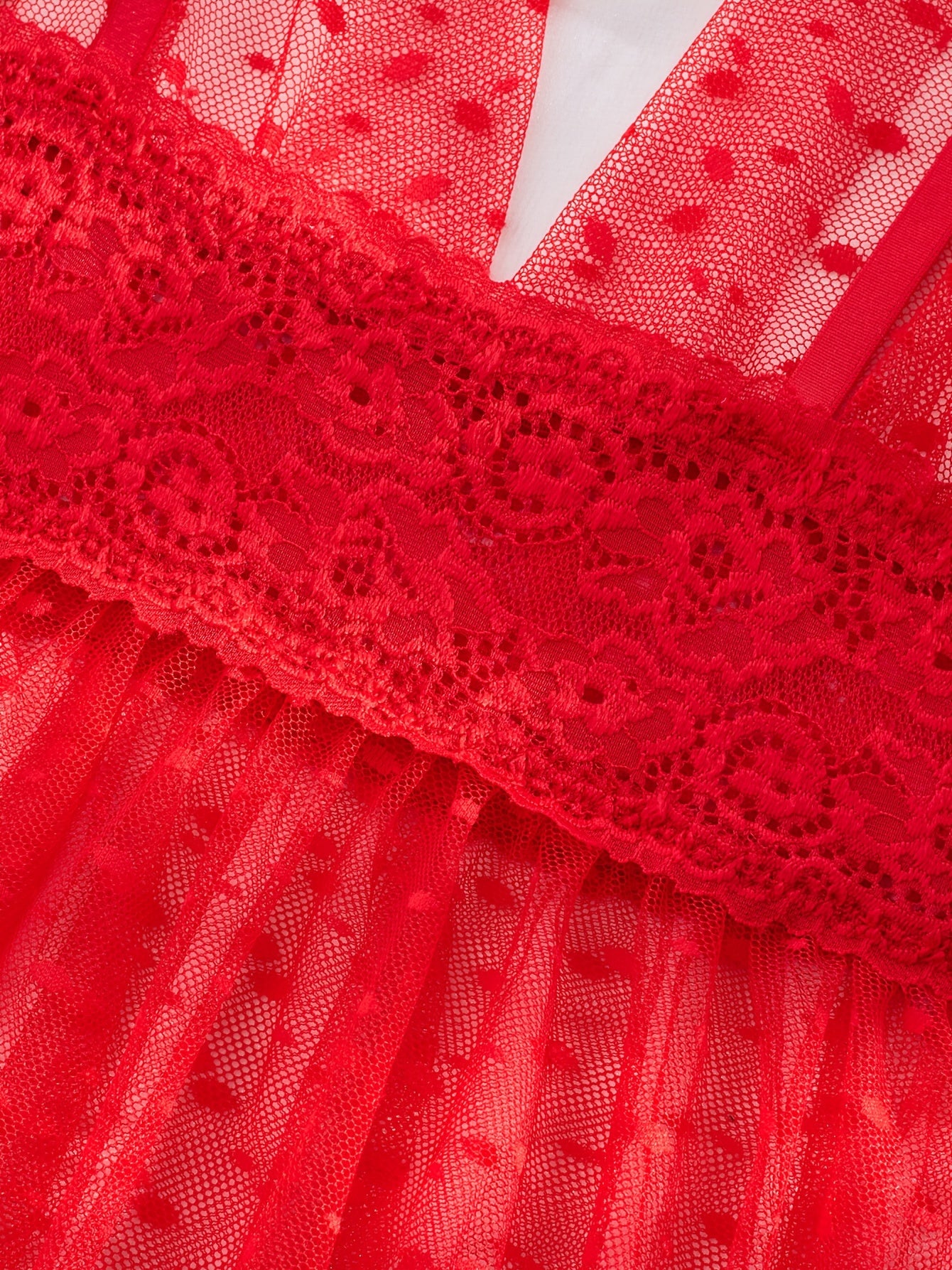 Velvet Lace Skirt Set with Bow Strap and Thong for Women