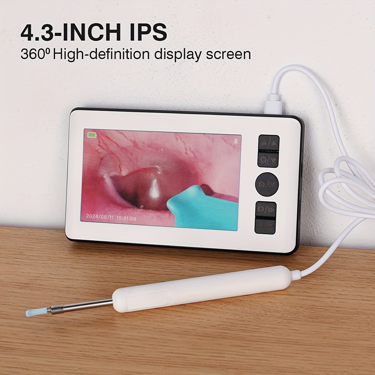 Продвинутый ушной зонд с 10,92 см IPS HD экраном, эндоскопическая камера 1080P, USB-зарядка