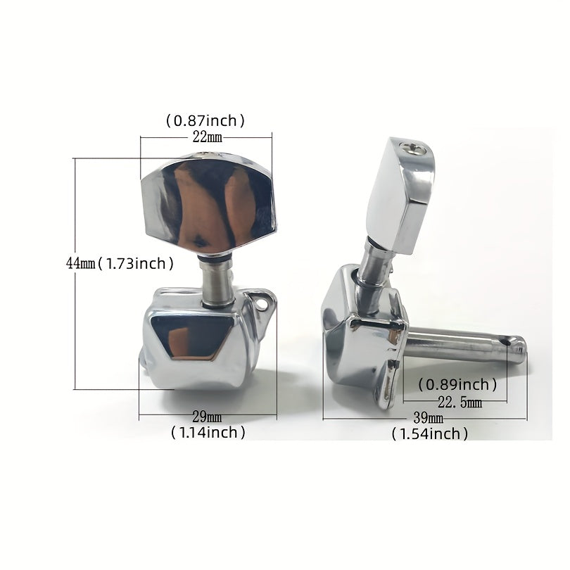 6 Semi-Closed Alloy Guitar Tuning Pegs for Folk Guitar