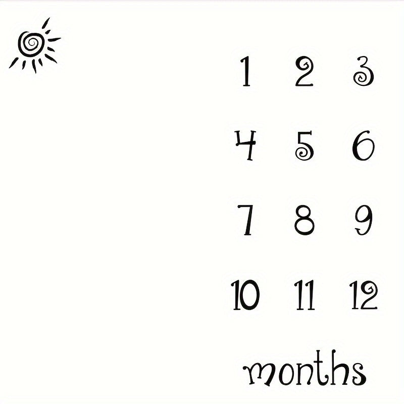 Детский плед для вех - ежемесячная память о росте, сделан из мягкого полиэстера, идеально подходит для DIY-фото мальчиков и девочек, детский фотопроп и плед