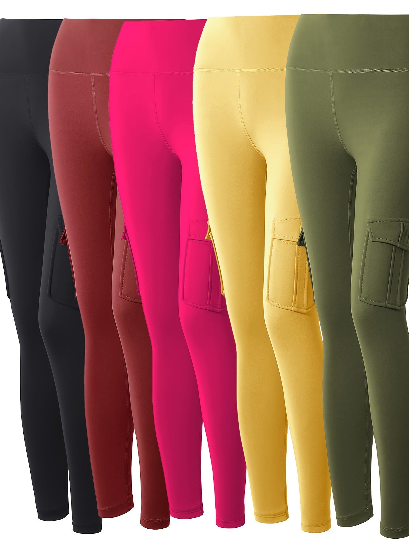 Women's Plus Size Sports Pants High Waist Elastic Four Pockets