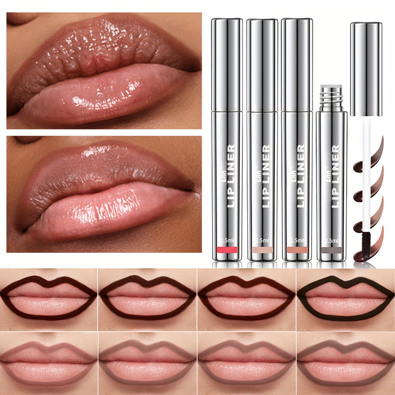 Women Matte Lip Liner 4 Colors Long-lasting Waterproof Smudge-proof