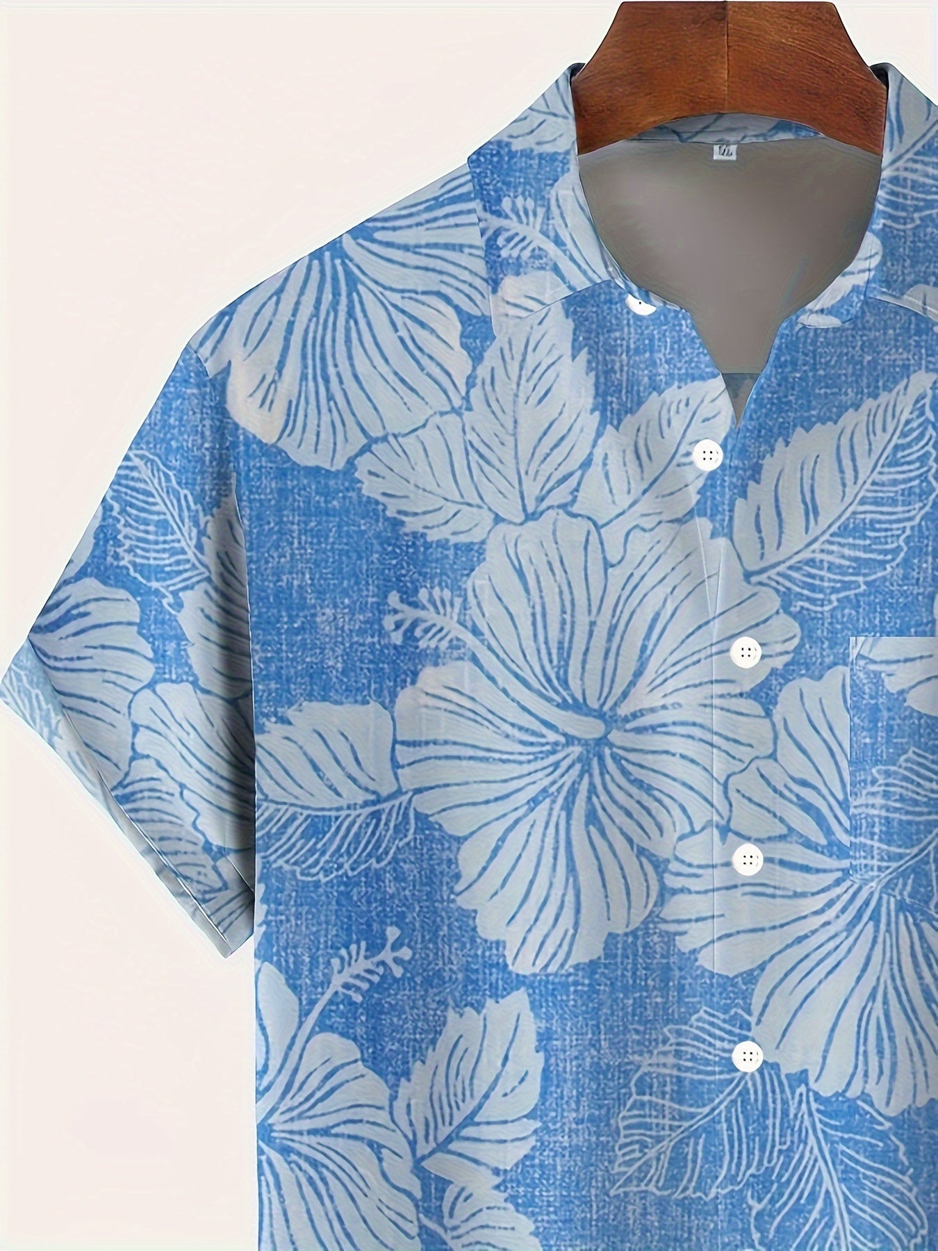 Yoz uchun erkaklar uchun katta o'lchamdagi gullar grafik printli ko'ylak