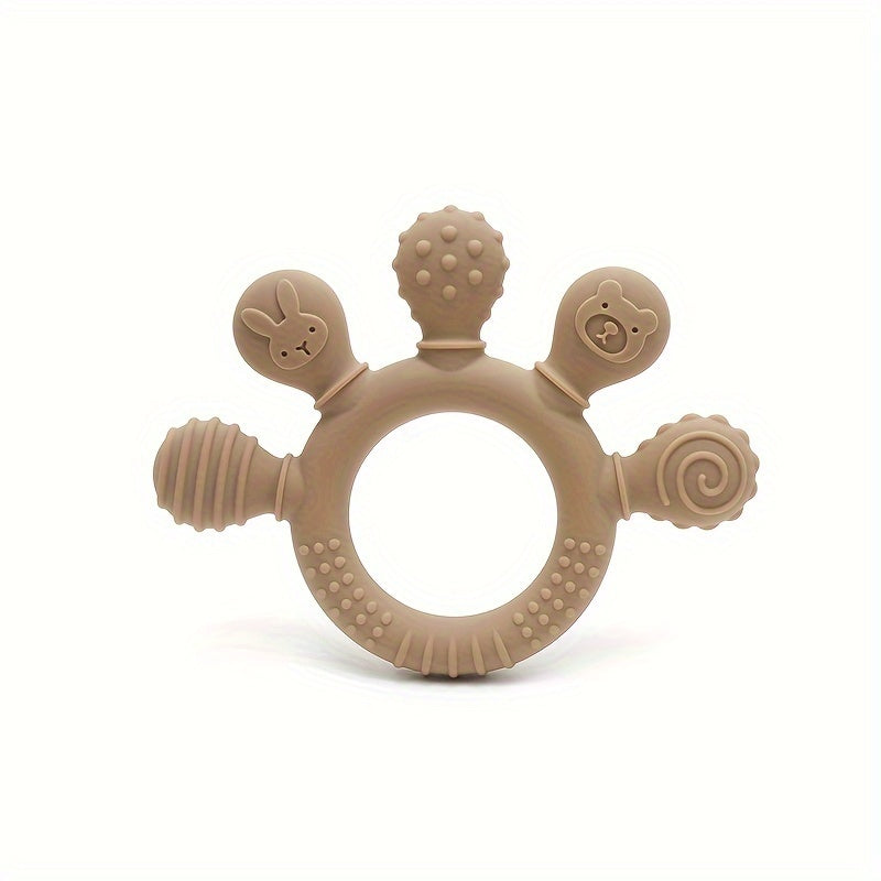 Silicone Teething Toy for Babies 0-3 Years Easy Grip Soft Chew Gift