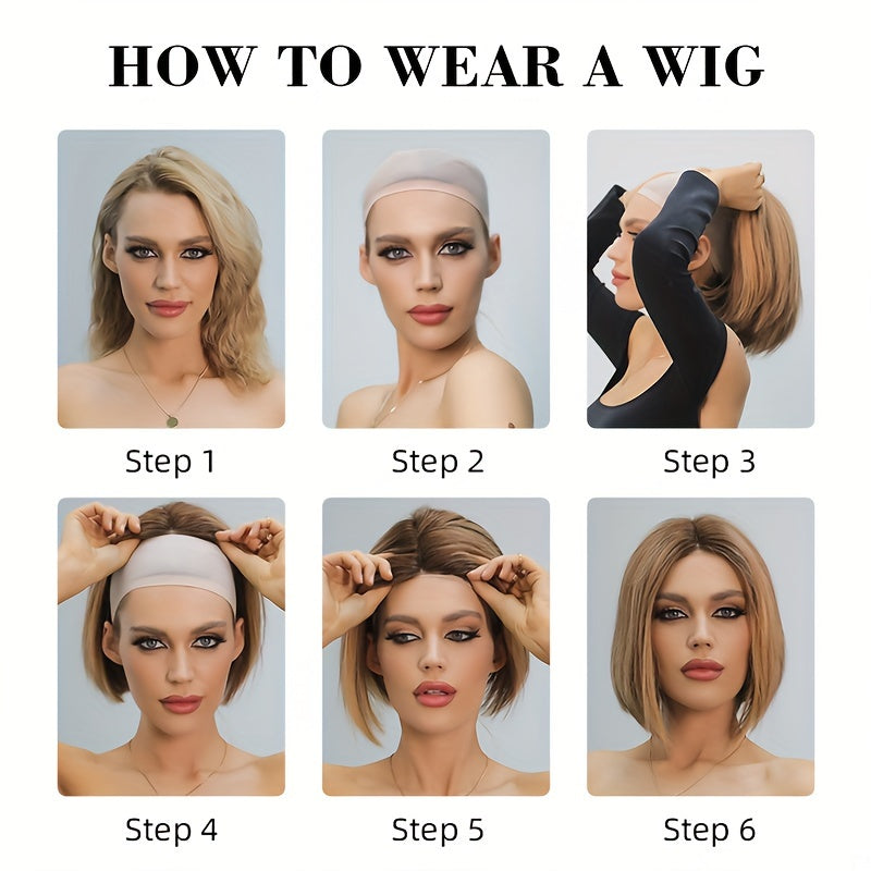 Mujer peluca recta con encaje frontal 33x15cm fibra de alta temperatura aspecto natural ajuste cómodo