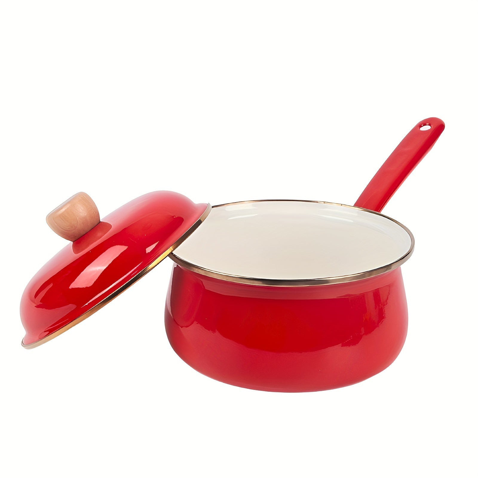 Enamel Cookware Pot with Lid and Handle Non-Stick Dishwasher Safe for Home and Restaurant Use