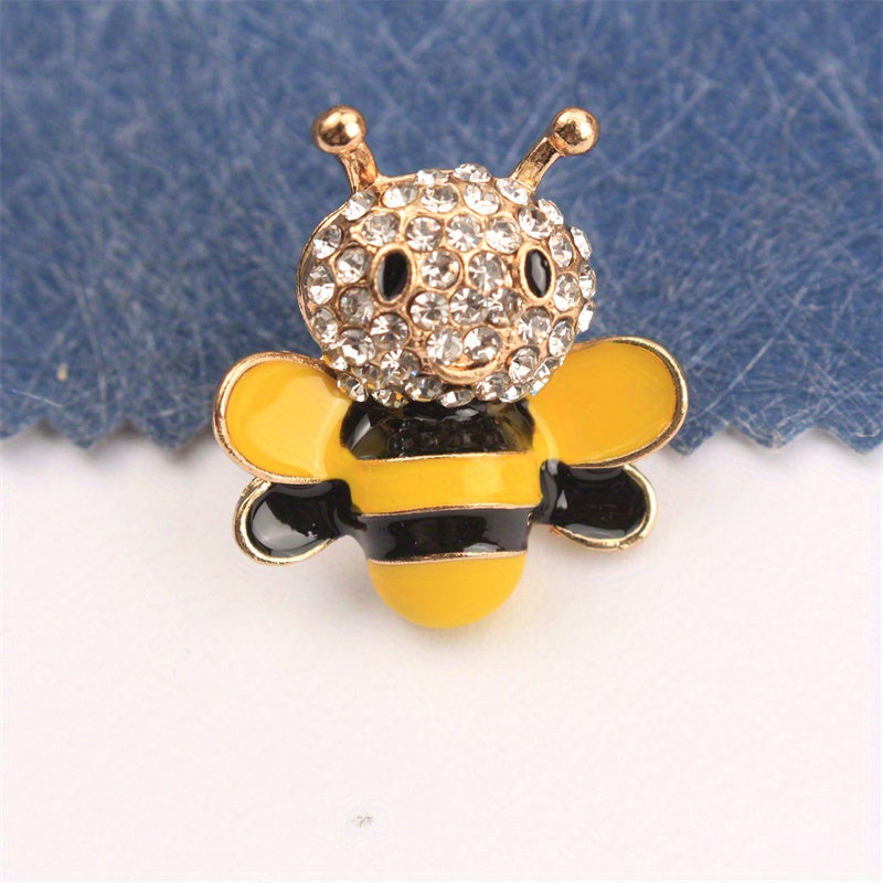 Elegant Rhinestone Bee Brooch Pin Irregular Shape Fashion Accessory for Clothing Bags Hats
