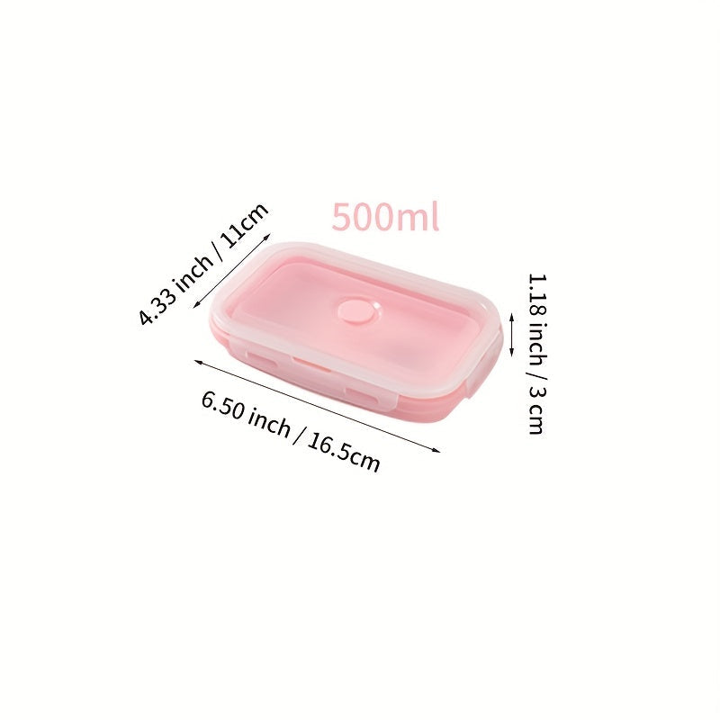 Set of Four Collapsible Silicone Food Storage Containers Stackable Meal Prep Bowls