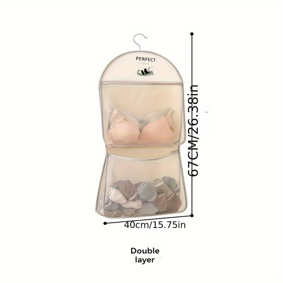 Space-Saving Wardrobe Organizer with 3.2 Cubic Feet Capacity Multi-Layer Mesh Storage