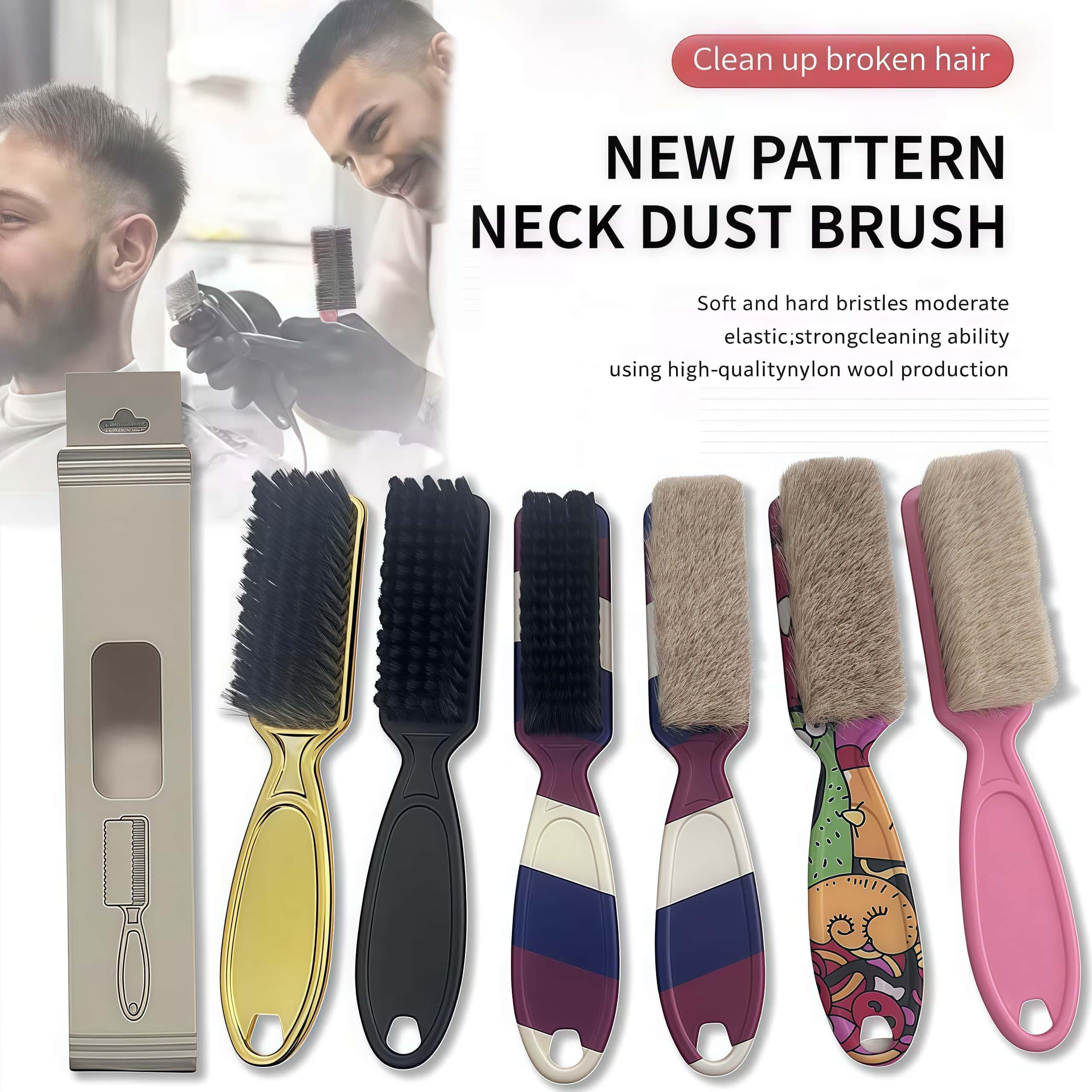 Kit de cepillo para cuello hipoalergénico con cerdas de nylon y mango de plástico, herramienta de cuidado