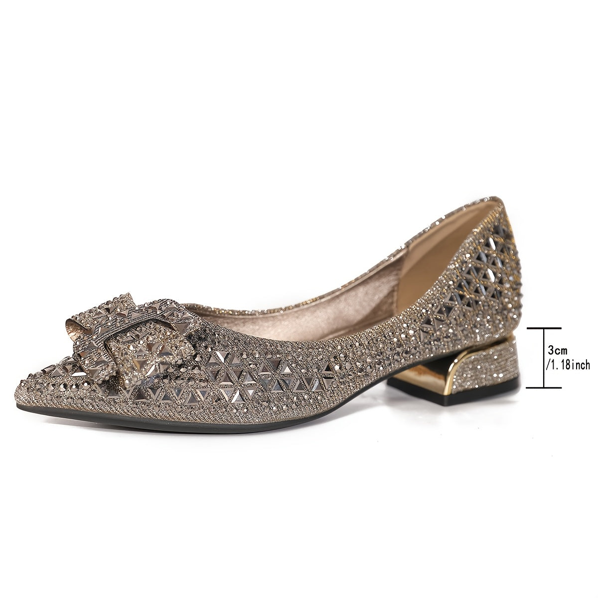 Women Flat Shoes Water Drilled Pointe Slip-On Casual Shoes For Large Size