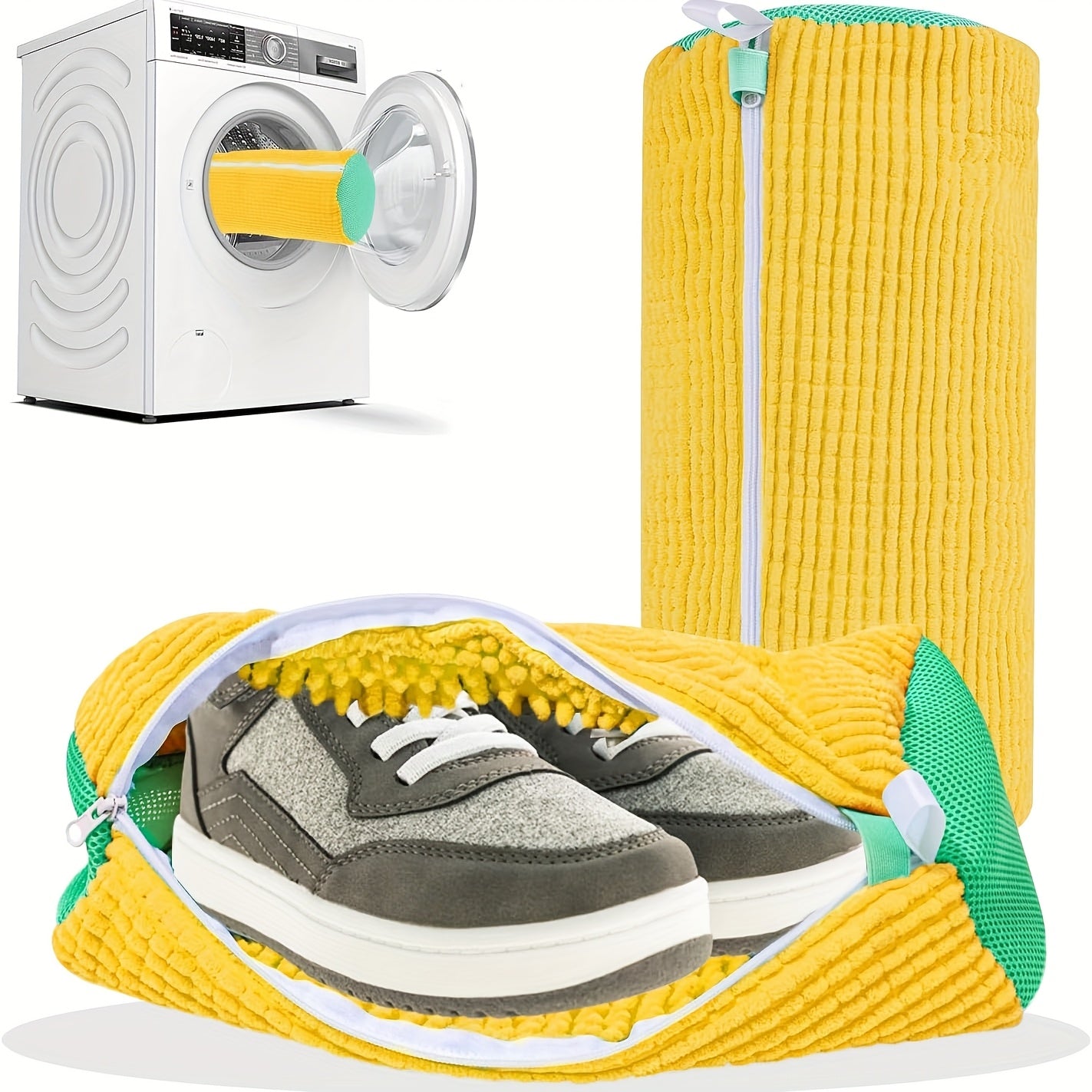 2-Pack Reusable Polyester Shoe Washing Bags for Sneakers and Athletic Shoes