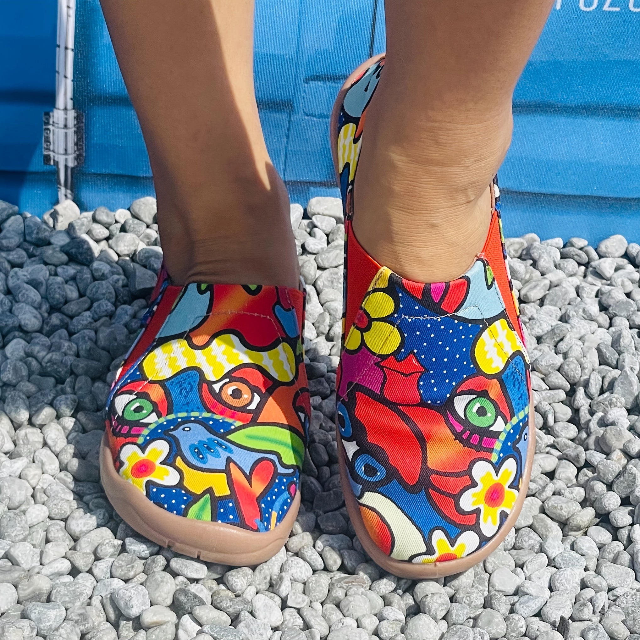 Ayollar uchun gullik slip-on mokasinalar mato qulay dumaloq barmoqli poyabzal
