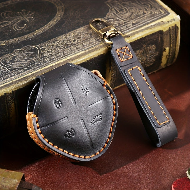Custom Leather Key Fob Cover for Car Remote Protection Easy Install