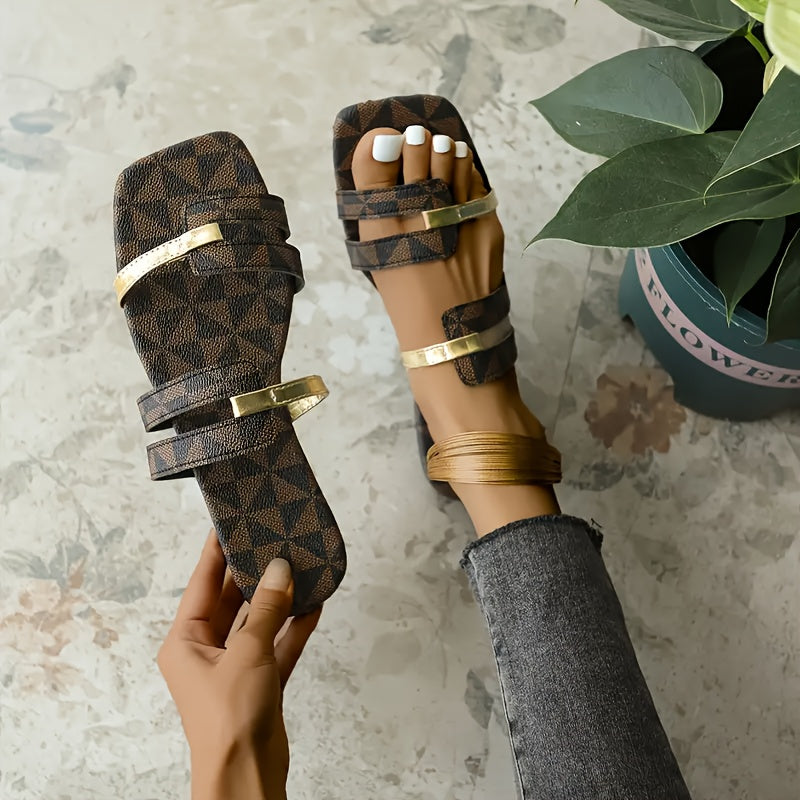 Women's Open-Toe Flat Sandals Synthetic Cover Summer Beach Shoes