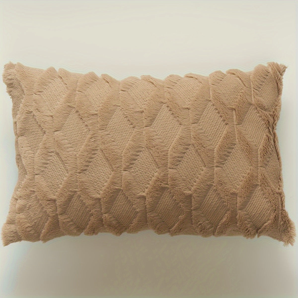 Yumshoq Diamond Quilted Throw Pillow Cover Birxil Rangi Zipper Yopilishi