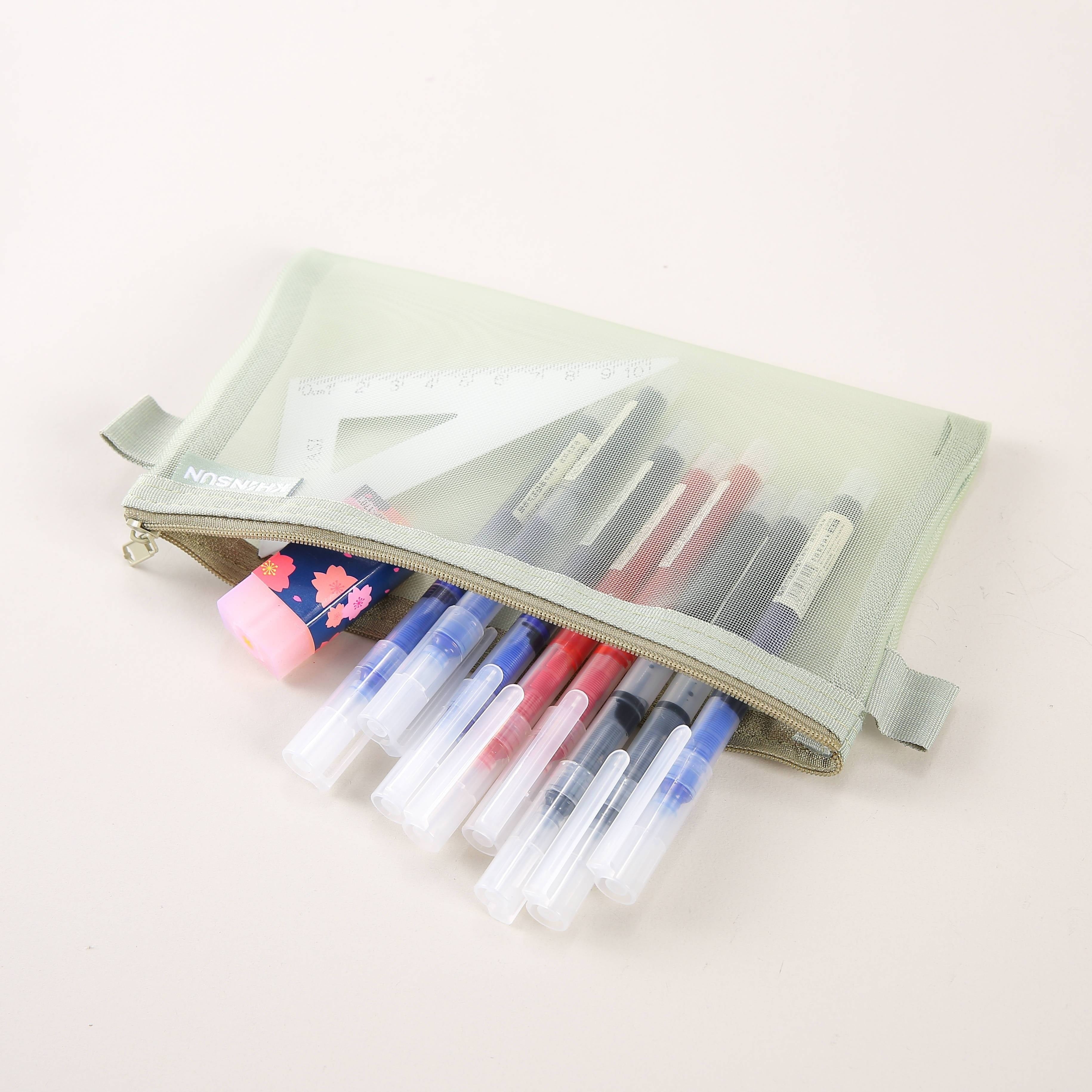 Mesh Mesh Pencil Case Storage Bag with Mesh Material for School Supplies