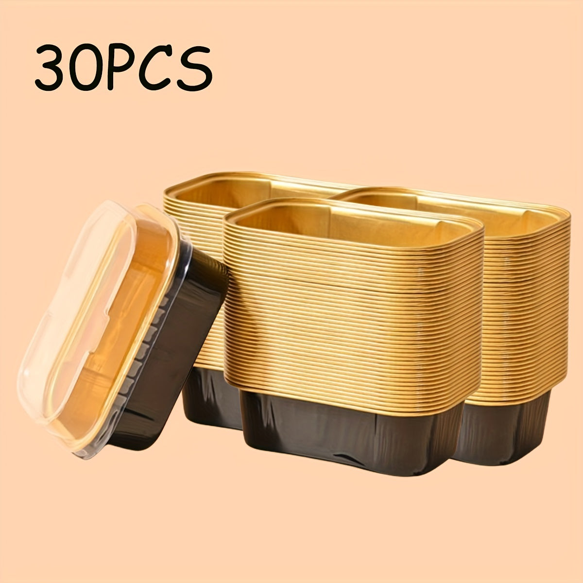Disposable Mini Loaf Pans with Lids Set of 10 20 30 5oz Aluminum Foil Baking Tins for Mini Cakes Brownies Bread Black Gold