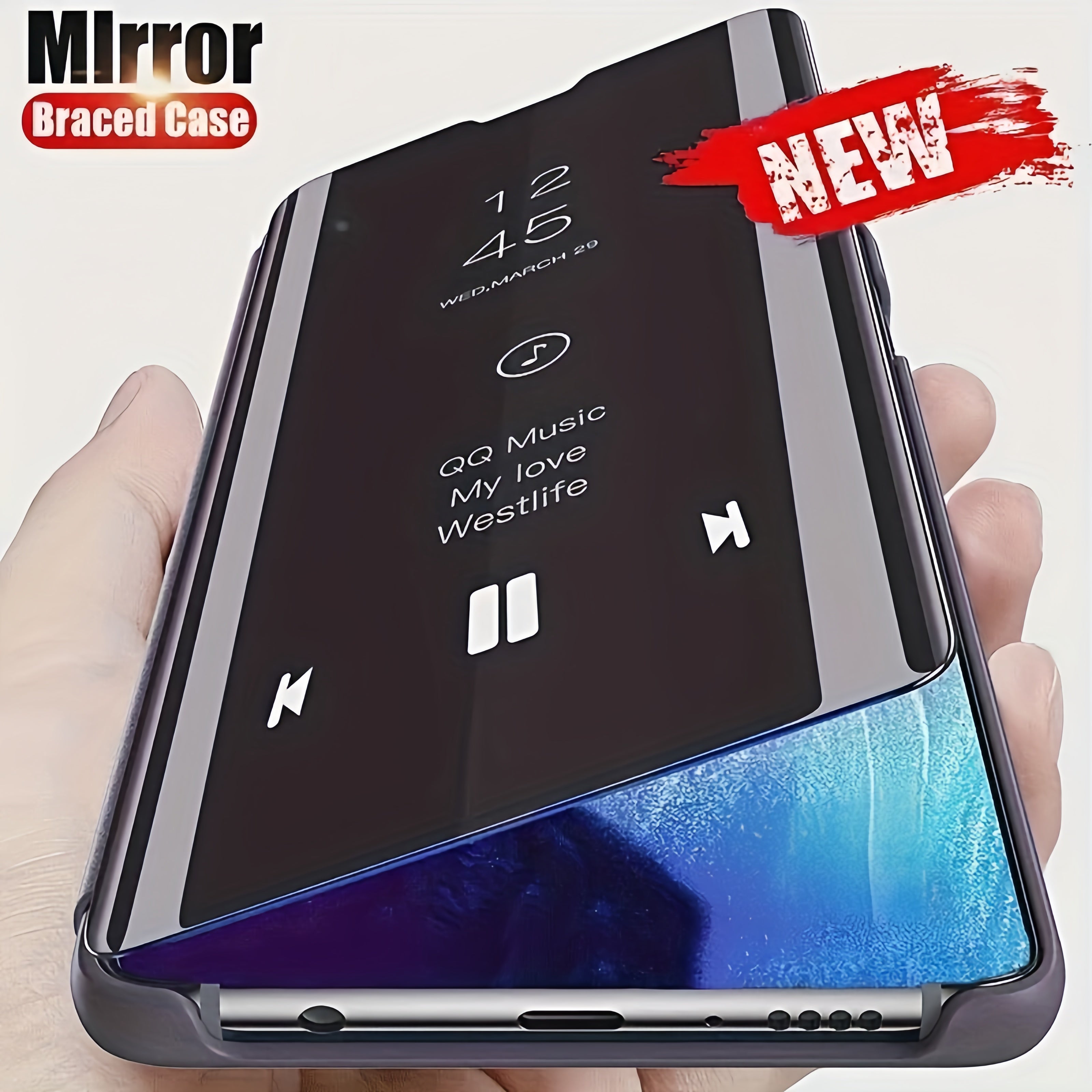 Samsung Galaxy S25 S24 Ultra Plus FE Clear View Magnetic Flip Stand Phone Case TPU