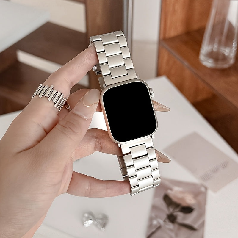 Black Stainless Steel Mesh Watch Band for Apple Watch Adjustable Replaceable Strap with Safety Clasp 38mm-49mm