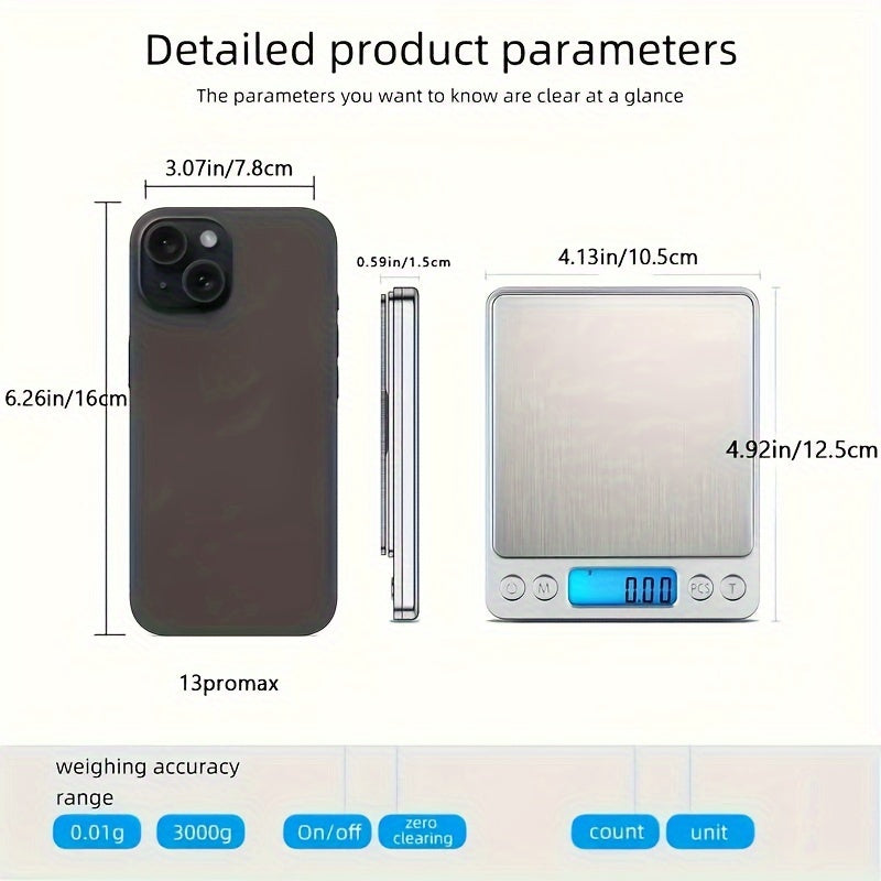 Digital Stainless Steel Kitchen Scale for Cooking Baking and Weight Loss Tracking