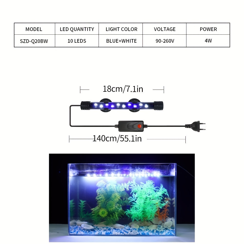 LED Aquarium Light High Brightness Blue White Effect for Ornamental Fish Tanks