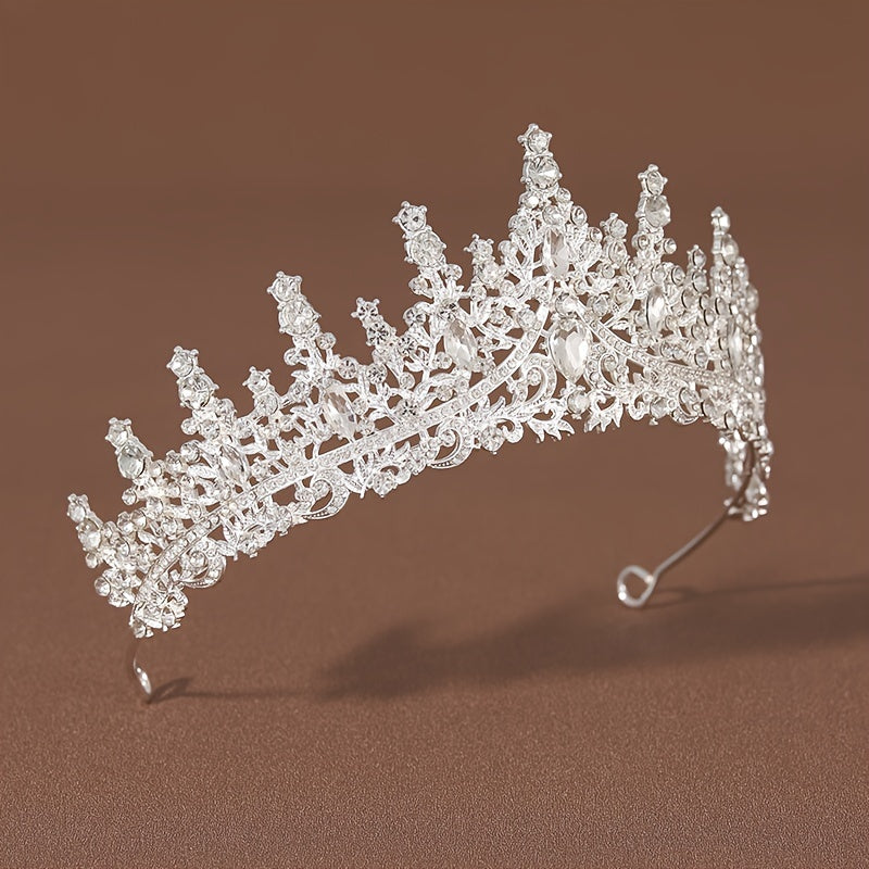 Silvery Wedding Crown for Elegant Ladies Bridal Hair Accessory