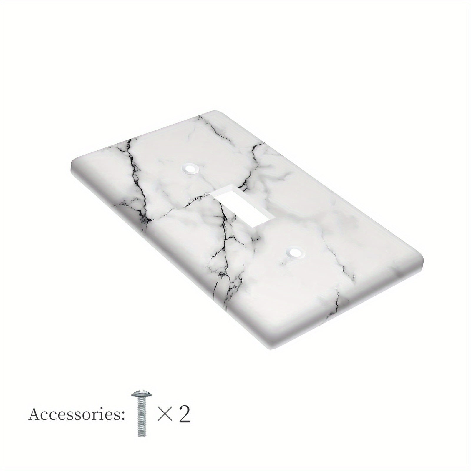 Marble Print Switch Plate Cover in White and Gray Easy to Clean Wall Decor
