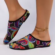 Women's Ethnic Style Braided Flat Sandals Lightweight Non-slip Beach Shoes