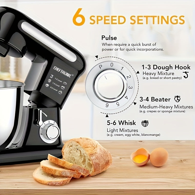 1 dona Tilt-head Stand Mixer 1000W quvvat va 3.5L zanglamaydigan po'latdan yasalgan idish bilan qish mavsumida uyda xamir aralashtirish uchun.