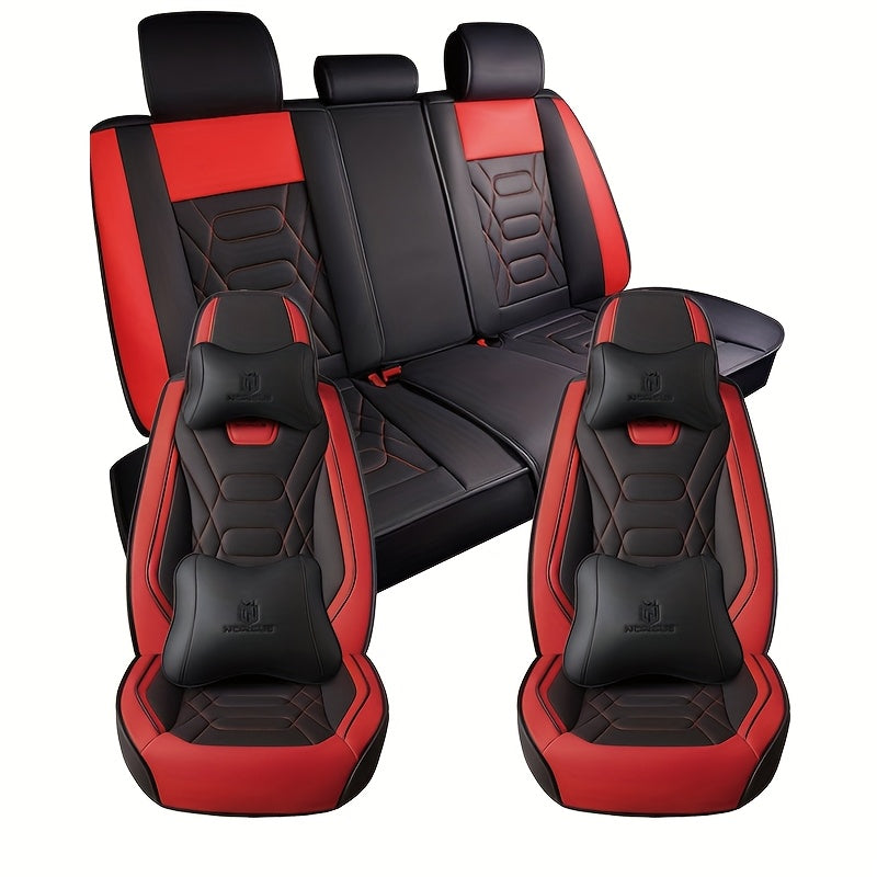 All-Season Wear-Resistant PU Leather Car Seat Cover for 5-Seater