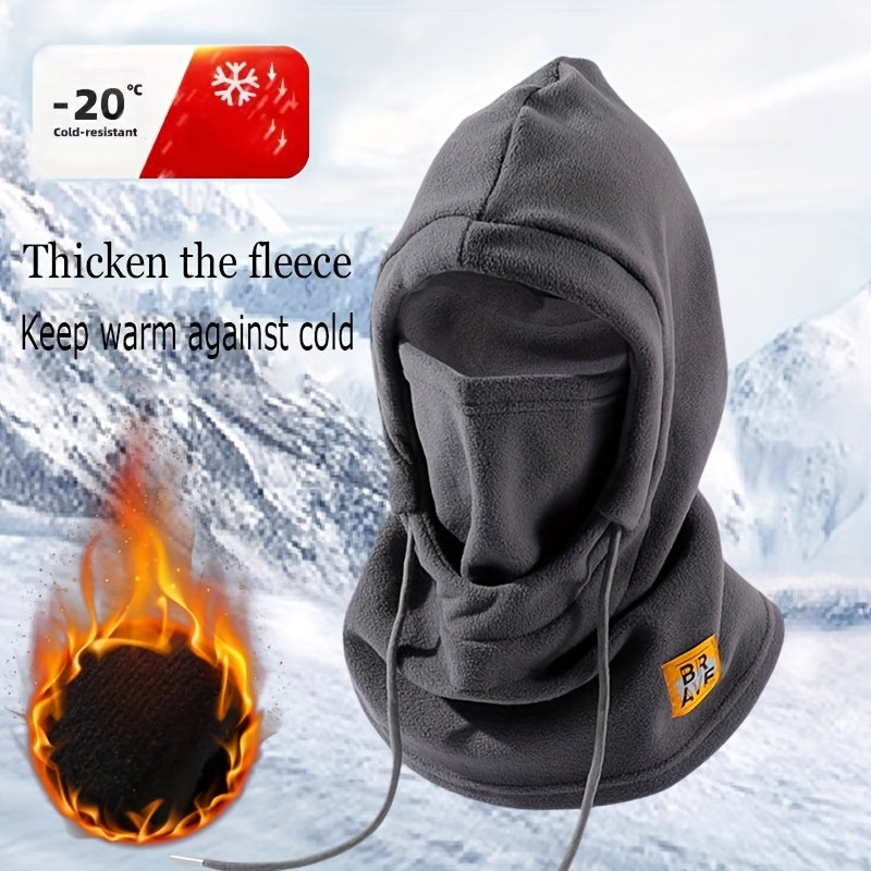 Fleece Balaclava for Wind Protection with Knit Neck Gaiter and Ear Cover for Cycling and Outdoor Activities