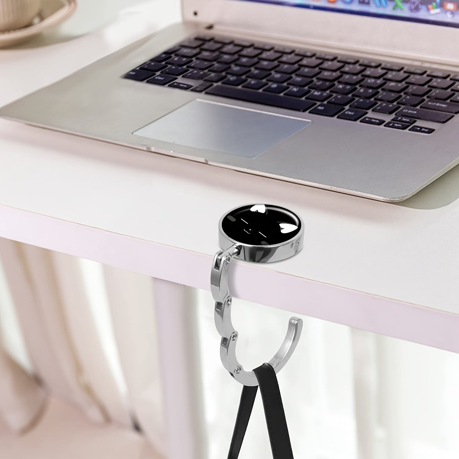 Foldable Handbag Storage Hangers with Cartoon Black and White Cat Design for Travel and Gifts