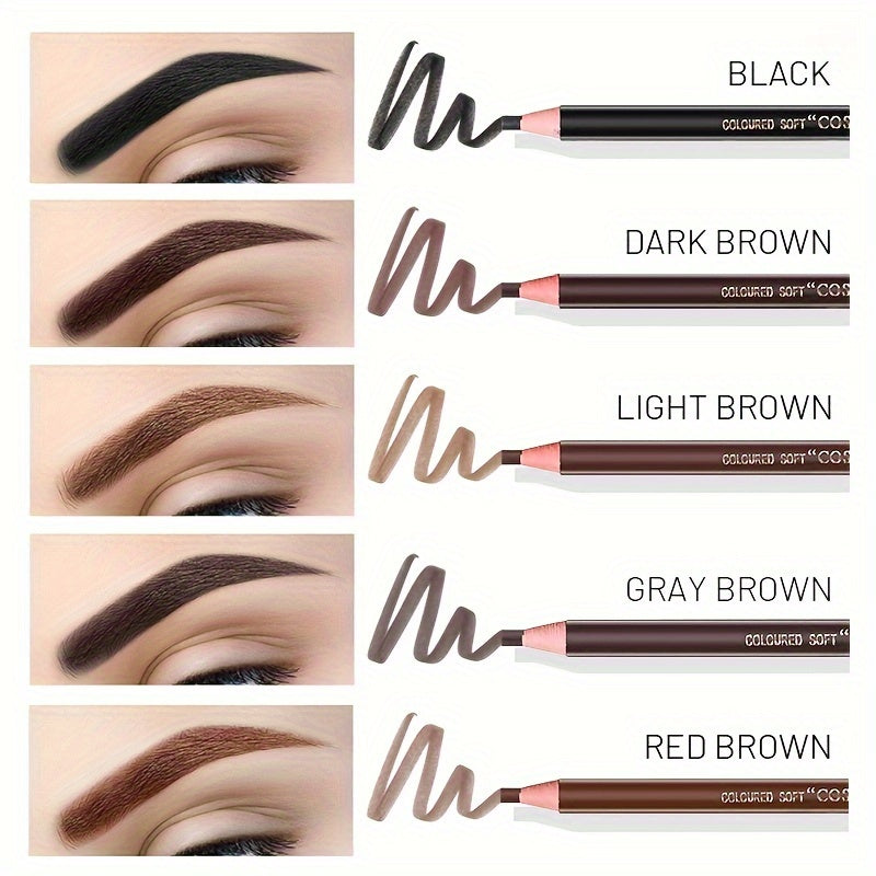 Women Waterproof Eyebrow Pencils 3 Pack Long-Lasting Brown Black