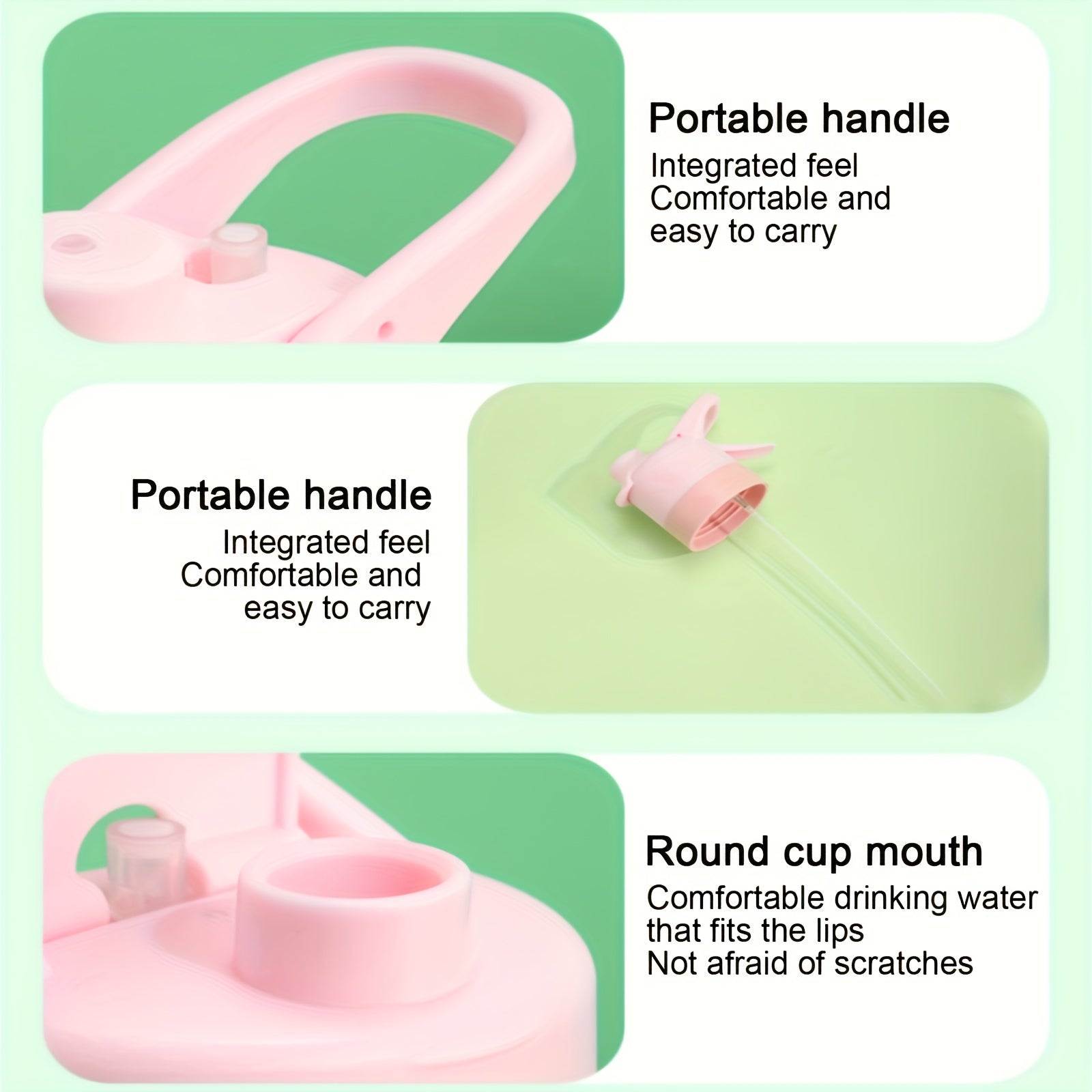 Frosted Plastic Water Bottle with Spray Mist, Straw, Leakproof Design