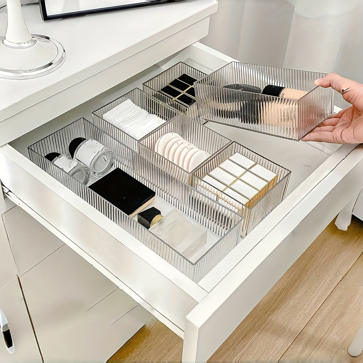 Acrylic Cosmetic Storage Box with Transparent Drawers for Makeup and Skincare Organizer