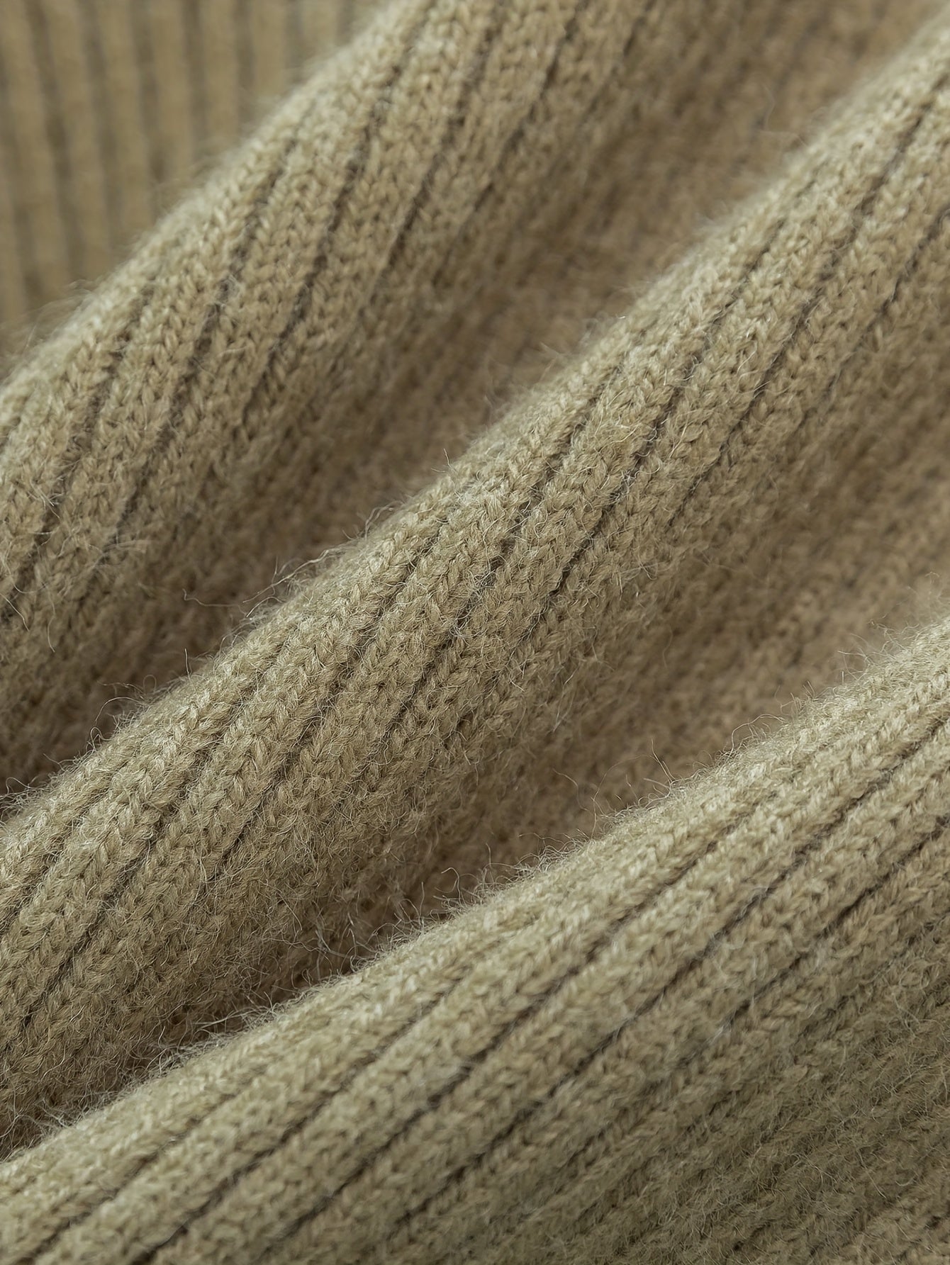 Casual Set with Wide-Leg Long Pants and High-Neck Knitted Top in Solid Viscose