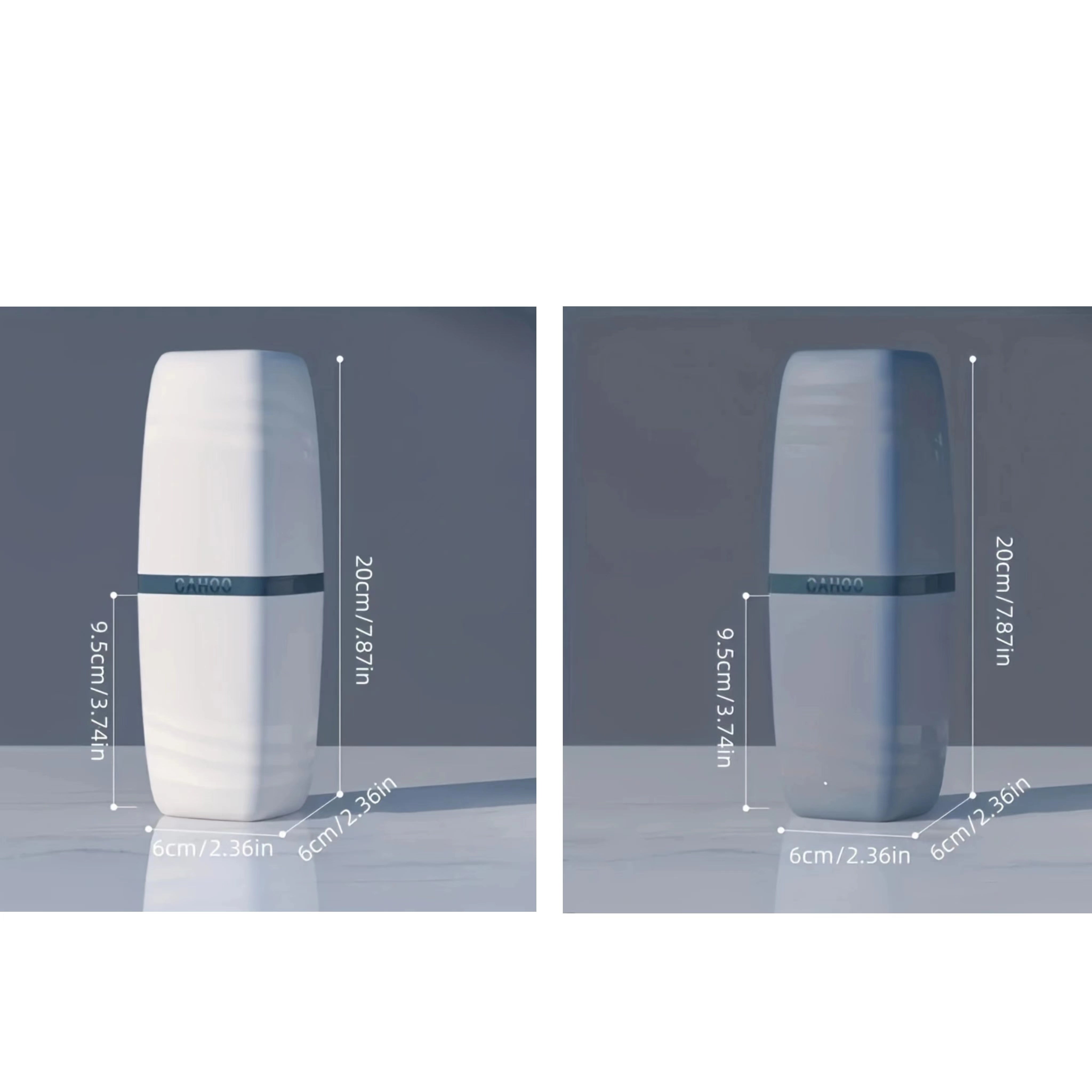 Sayohat, lagerda va uyda foydalanish uchun ideal bo'lgan, tish cho'tkasi va tish pastasi tutqichi bilan jihozlangan portativ 3-in-1 tish cho'tkasi qutisi.