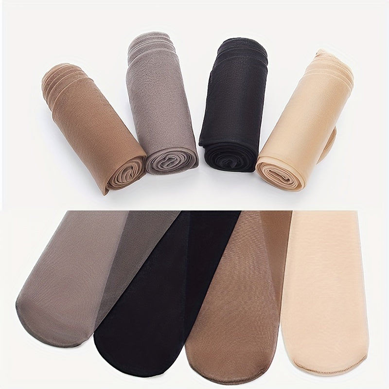 Women Sheer Pantyhose 4-Pack High Waist Slim Fit Mesh Stockings